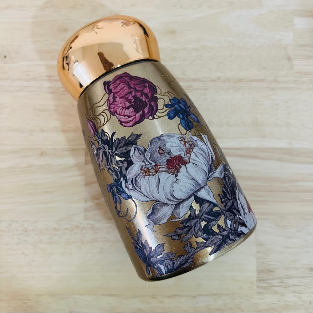 Floral Portable Thermos with Temperature Display